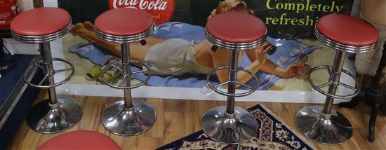 A set of four American Diner bar stools W.38cm